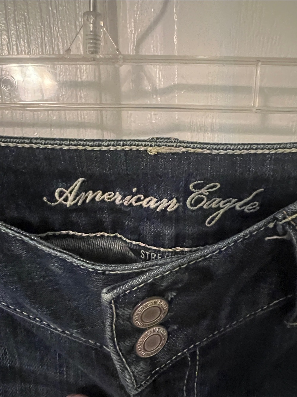 American Eagle Outfitters Dark Blue Flare Jeans - Picture 2 of 5